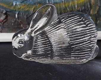 Lisa Larson Glass Figurine from Royal Krona Rabbit in the Animals in Freedom series 1976
