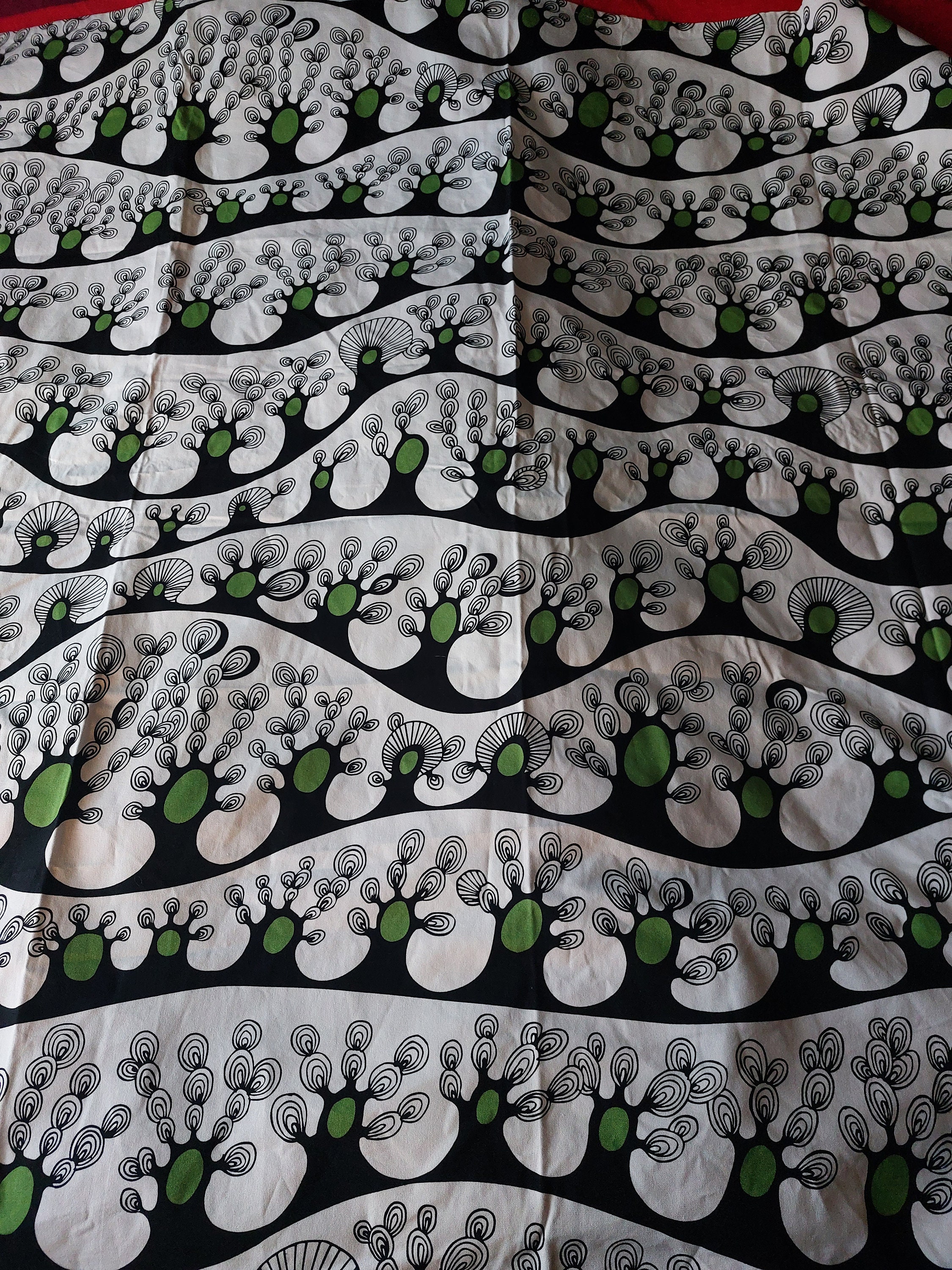 Nedrustning Klimatiske bjerge Creek Cotton Fabric. Designed by Cilla Ramnek 2008 IKEA of Sweden - Etsy