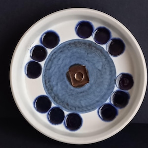 Rörstrand Sweden Roulette Large Heavi Stoneware Bowl design by Olle Alberius 1970s