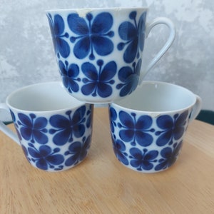 Vintage Rörstrand MON AMIE,3 coffee cups,designer Marianne Westman.With defects,for skillful hands and creativity, restoration is required
