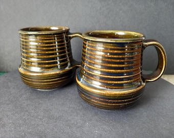 Arabia Mahonki ,vintage two beer mugs, designed by Ulla Procopé ,Finland