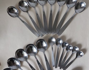 Hackman,Scandia, Finland,designed by Kaj Frank,set cutlery,spoons,1950s