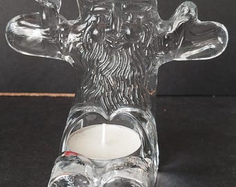 Kosta Boda Candle Holder by Bertil Vallien Swedish Art Glass Vintage Christmas Decor
