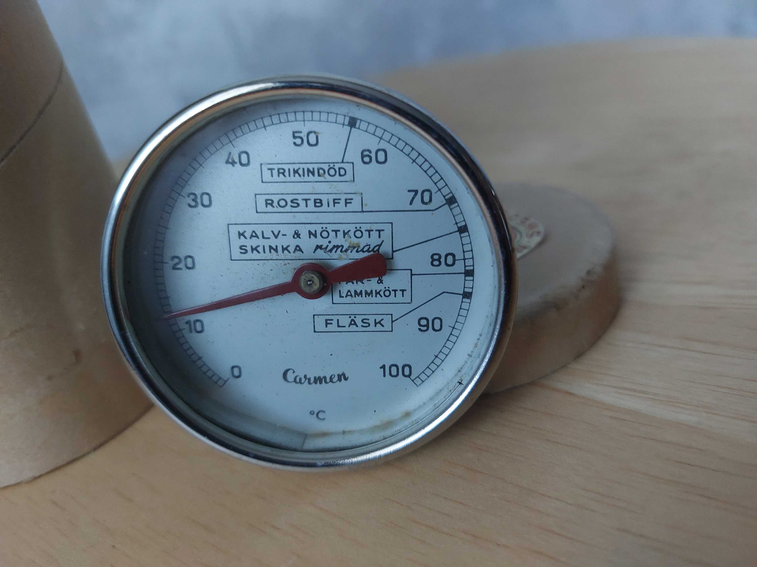 Vtg Pyrex 5 Meat Thermometer Analog