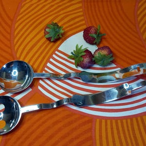 Menu,Denmark,Design von Bent Falk , Salatbesteck, Salatzange, Pastazange,dänisches Design, Vorlegebesteck, Edelstahl