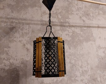 Lámpara colgante escandinava vintage: Lys & Stil E27, adornos de latón