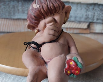 Vintage JIE Gantofta, Eva Jarenskog, Svezia, statuetta in ceramica Troll