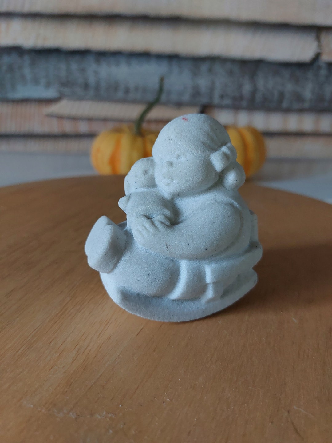 Vintage Marbell Stone Art Belgium Figure Child Sandstone Art,girl With