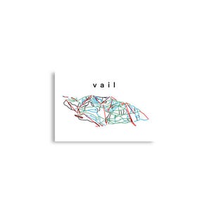 Póster con mapa de esquí de Vail