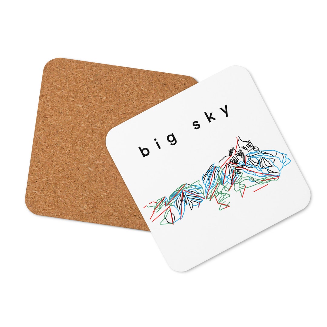 Big Sky Ski Map Coaster Etsy