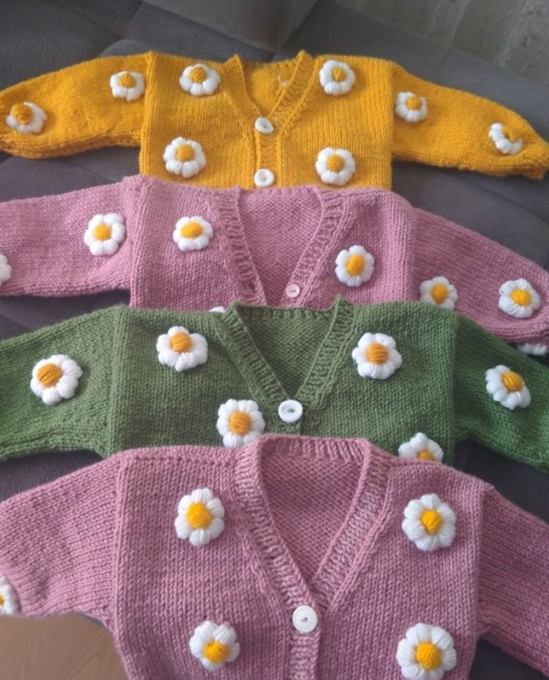 Hazel Floral Textured Baby Knit Cardigan
