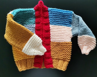 NEWBORN CARDIGAN, Custom Baby Sweater, Handknitted Colorful Kids Baby Sweater Cardigan, Baby Girl Sweater, Children Sweater, Born Baby Gift