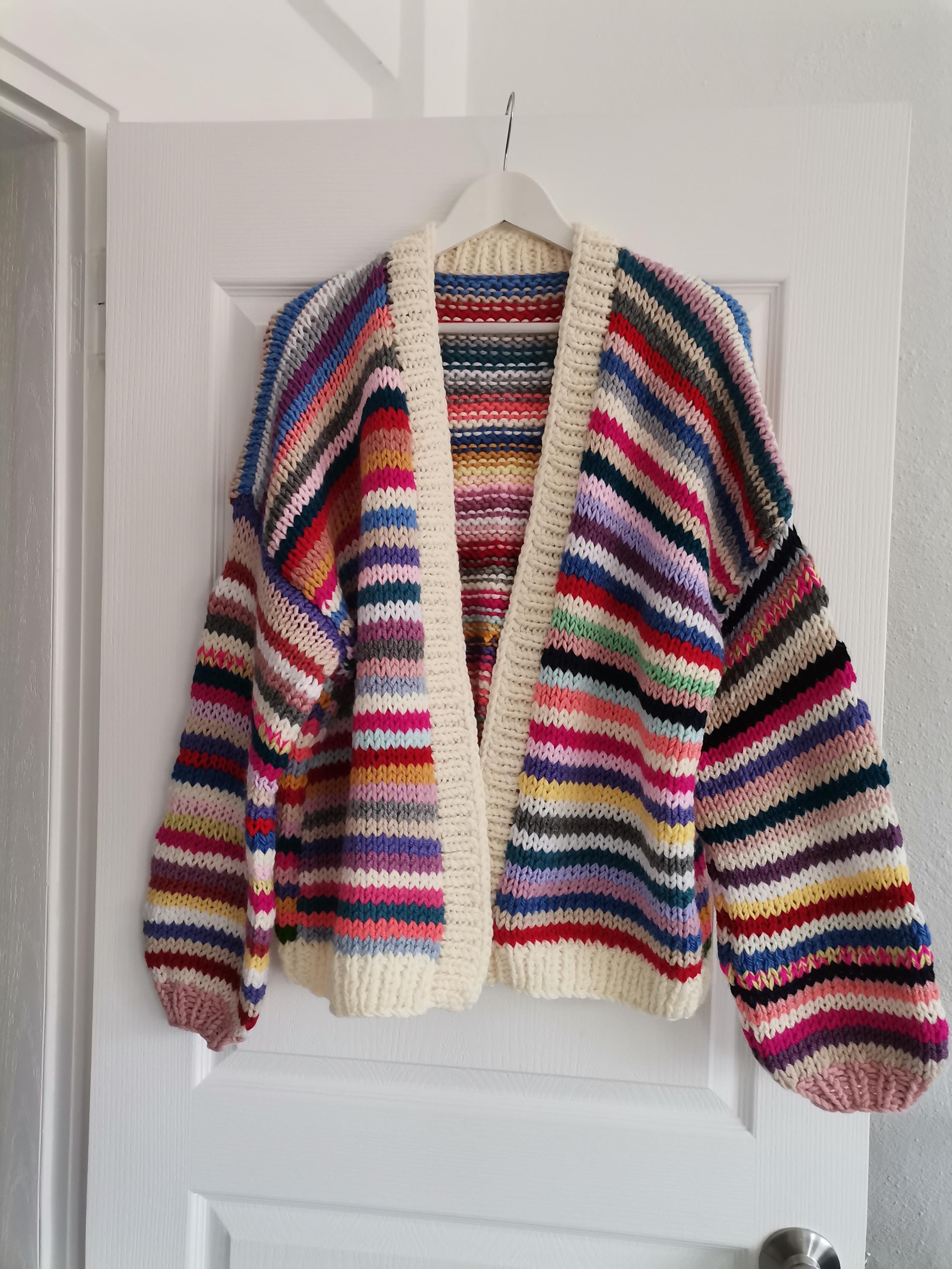 Oversized Cardigan Dolls Kill Rainbow Cardigan Honey Punch