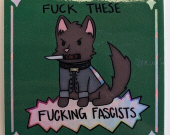 Anti-Fascist Puppy Sticker
