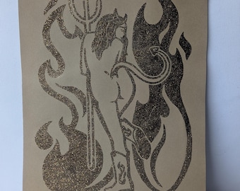 Devil - Linoblock Print