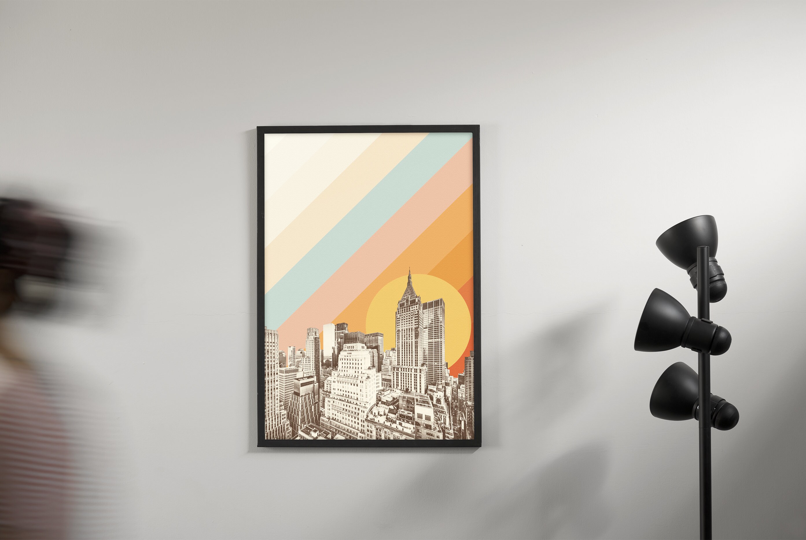 New York City Digital Download Print Wall Art | Rainbow Vintage Poster ...