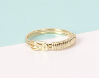 Gold Tangled Ring Rope Gold Ring Sailor Knot Ring Gold Ring Tie Ring 18k Gold Knot Ring Gift Minimal Knot Ring Silver