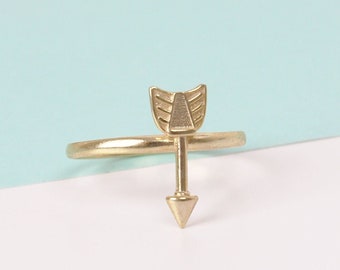 Gold Arrow Ring Gift For Archery Gold Ring 14k Yellow Gold Robin Hood Ring 18k Gold Arrow Ring Minimal Silver Arrow Ring