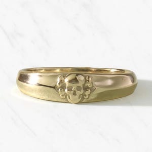 10k 14k Gold Skull Ring for Men & Women, Gothic Punk Jewelry, Silver Option Available, Handmade Halloween Gift, Unique Biker Ring USA