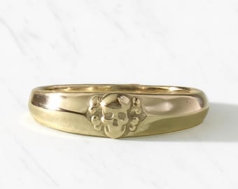 14k Gold Skull Ring | Yellow, White, Rose Gold Options | Fine Jewelry