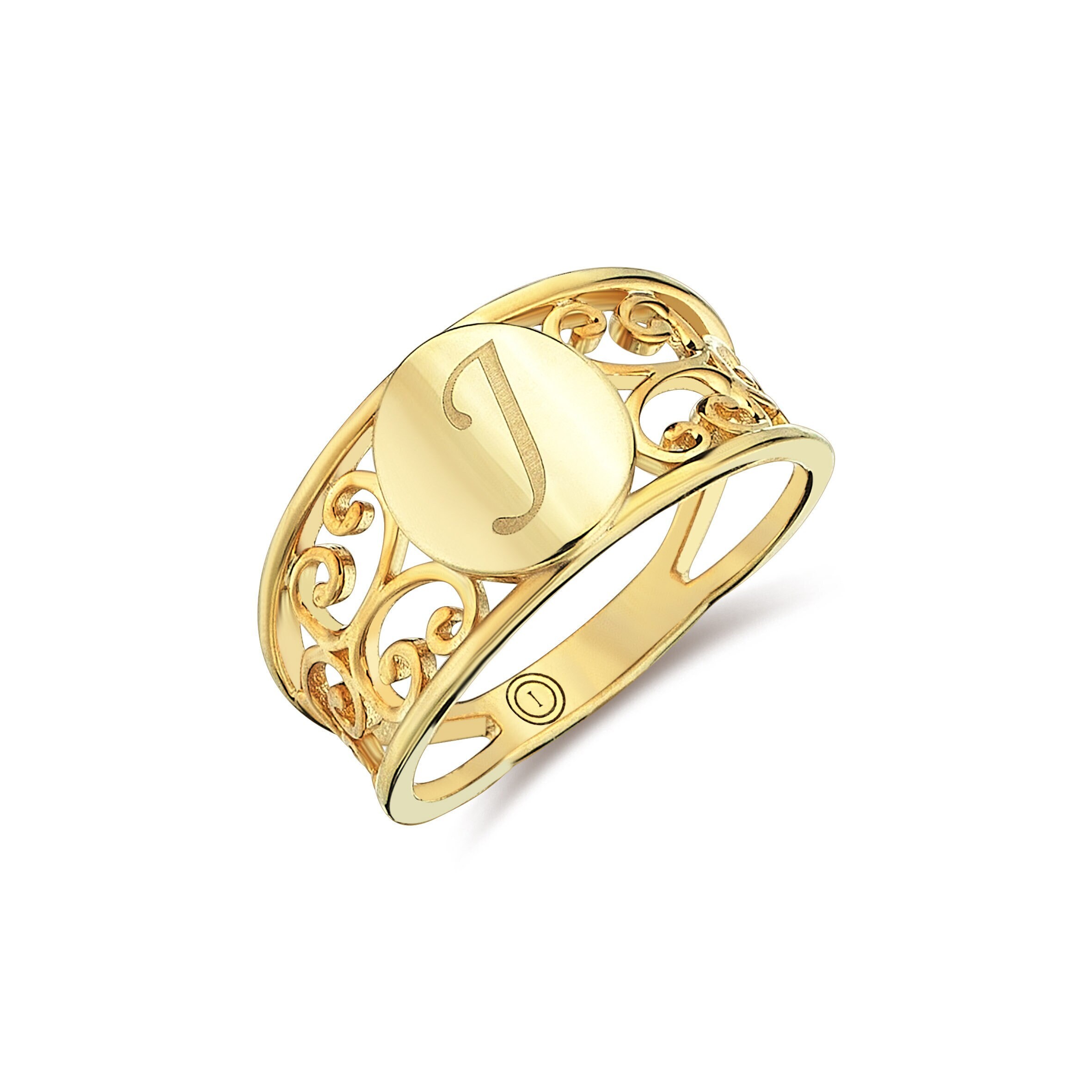 Elegant 14k Gold Personalized Dome Name Ring - Customized Minimalist Jewelry Gift for Women