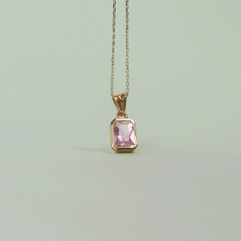 Genuine Morganite Necklace Gold Dainty Pink Morganite Pendant Light ...