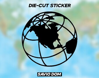 Planet Earth World Globe Vinyl Decal Sticker - Etsy