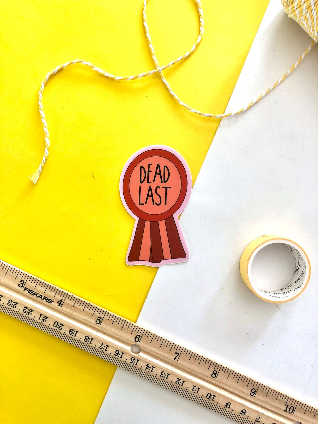 Last One Ribbon Dead Last Award Ribbon Sticker Funny Stickers Cute - Etsy