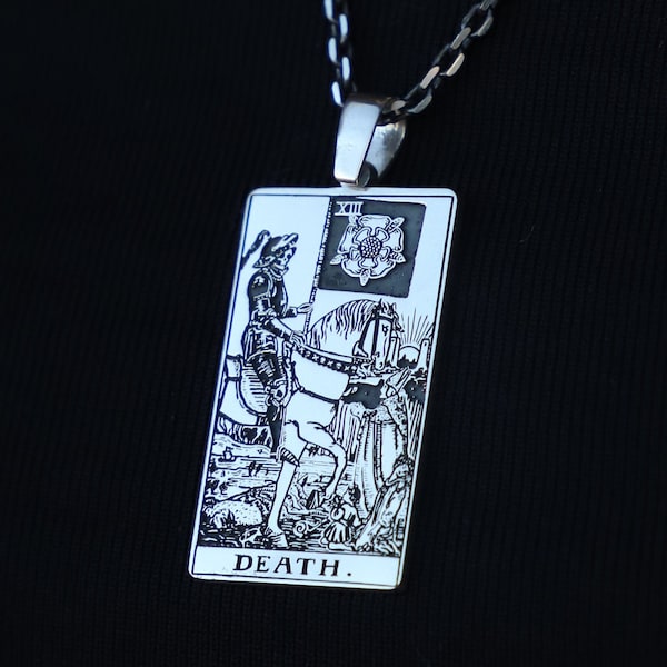 Silver Tarot Death Necklace, 925K Sterling Silver Death Tarot Card  Pendant, Tarot The Death Necklace , Tarot Gifts, Tarot Jewelry