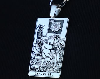 Silver Tarot Death Necklace, 925K Sterling Silver Death Tarot Card  Pendant, Tarot The Death Necklace , Tarot Gifts, Tarot Jewelry