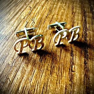 Gemelos de diseño especial, gemelos de nombre personalizado, gemelos de letras, gemelos de hombre, gemelos personalizados, gemelos de plata 925