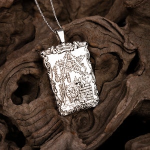 Silver Tarot Magician Necklace, 925K Sterling Silver Magician Tarot Card  Pendant, Tarot Magician Card Necklace , Tarot Gifts