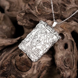 Collar de hombre ahorcado de tarot de plata, colgante de carta de tarot de hombre ahorcado de plata de ley de 925K, collar de cartas de hombre ahorcado de tarot, regalos de tarot