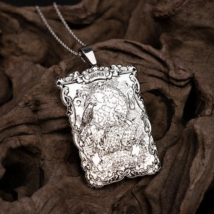 Silver Tarot Judgement Necklace, 925K Sterling Silver Judgement Tarot Card  Pendant, Tarot Judgement Card Necklace , Tarot Gifts