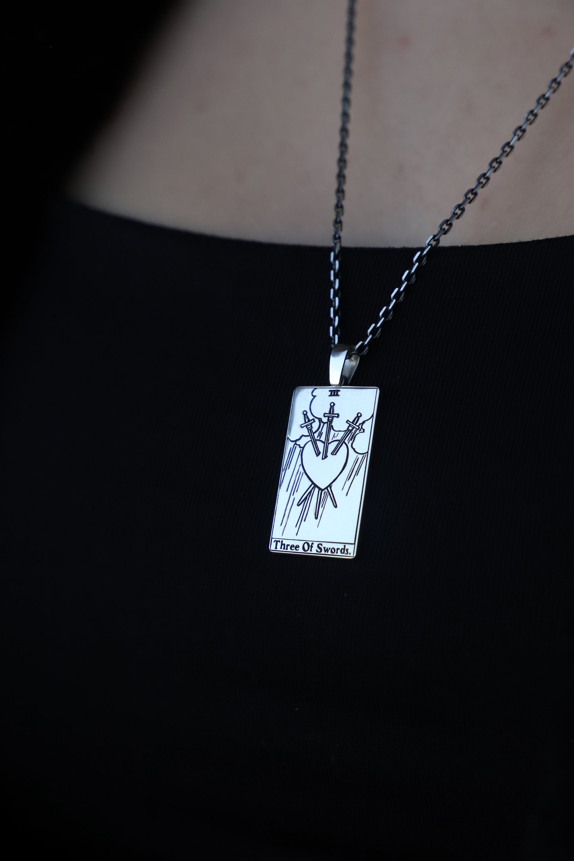 Swords Necklace 925K Sterling Silver 