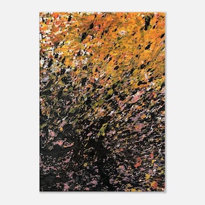 Jackson Pollock Inspired Splatter Abstract Canvas Art Print – Yellow, Pink & Black