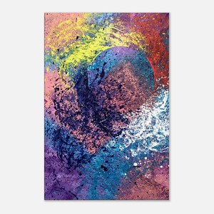 Jackson Pollock Inspired Canvas - 80&#39;s Colors Abstract Splatter Art
