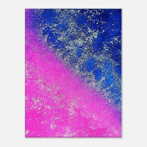 Vibrant Blue and Pink Abstract Canvas Art Print – Acrylic Art