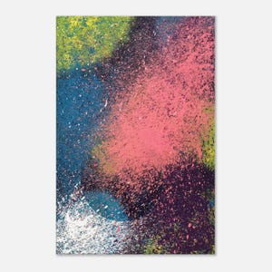 80&#39;s Colors Abstract Splatter Art - Jackson Pollock Inspired Canvas