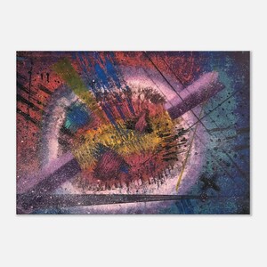Lively Abstract Canvas Art Print – Explosion of Colors and Shapes - Multi-Technique Design