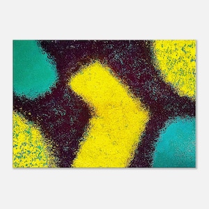 Geometric Abstract Canvas Art Print – Purple, Yellow & Aqua Art