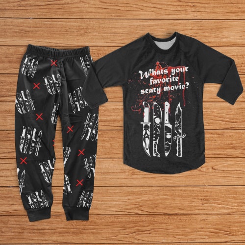 Whats Your Favorite Scary Movie Pajama Lounge Set Horror - Etsy