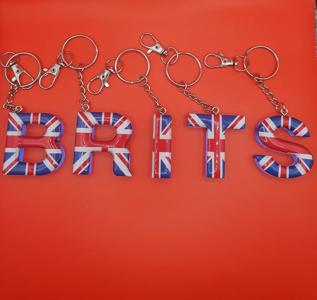 British Keyring, Resin Keychain, Union Jack, Platinum Jubilee ...