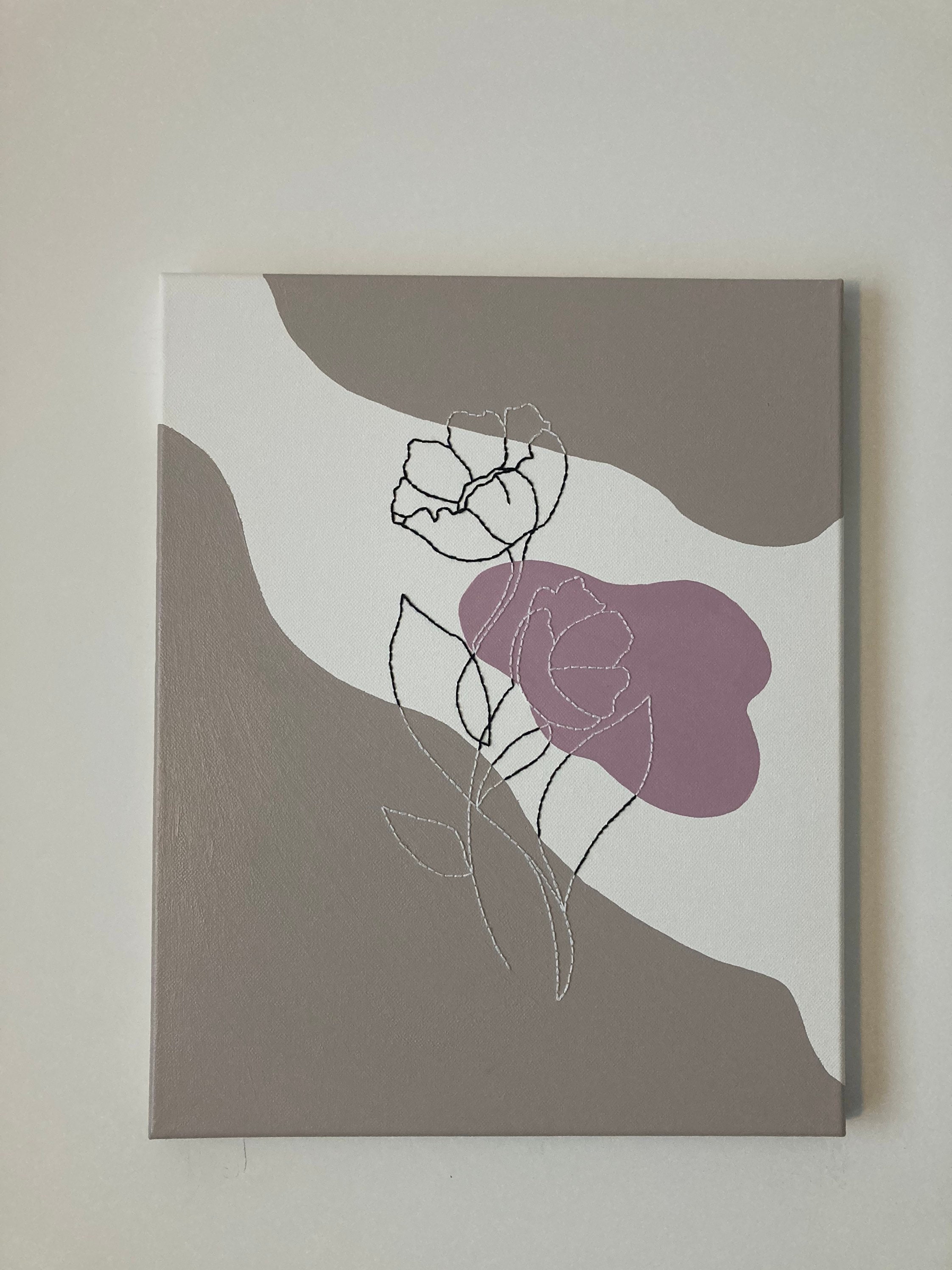 Toile Peinte et Brodée