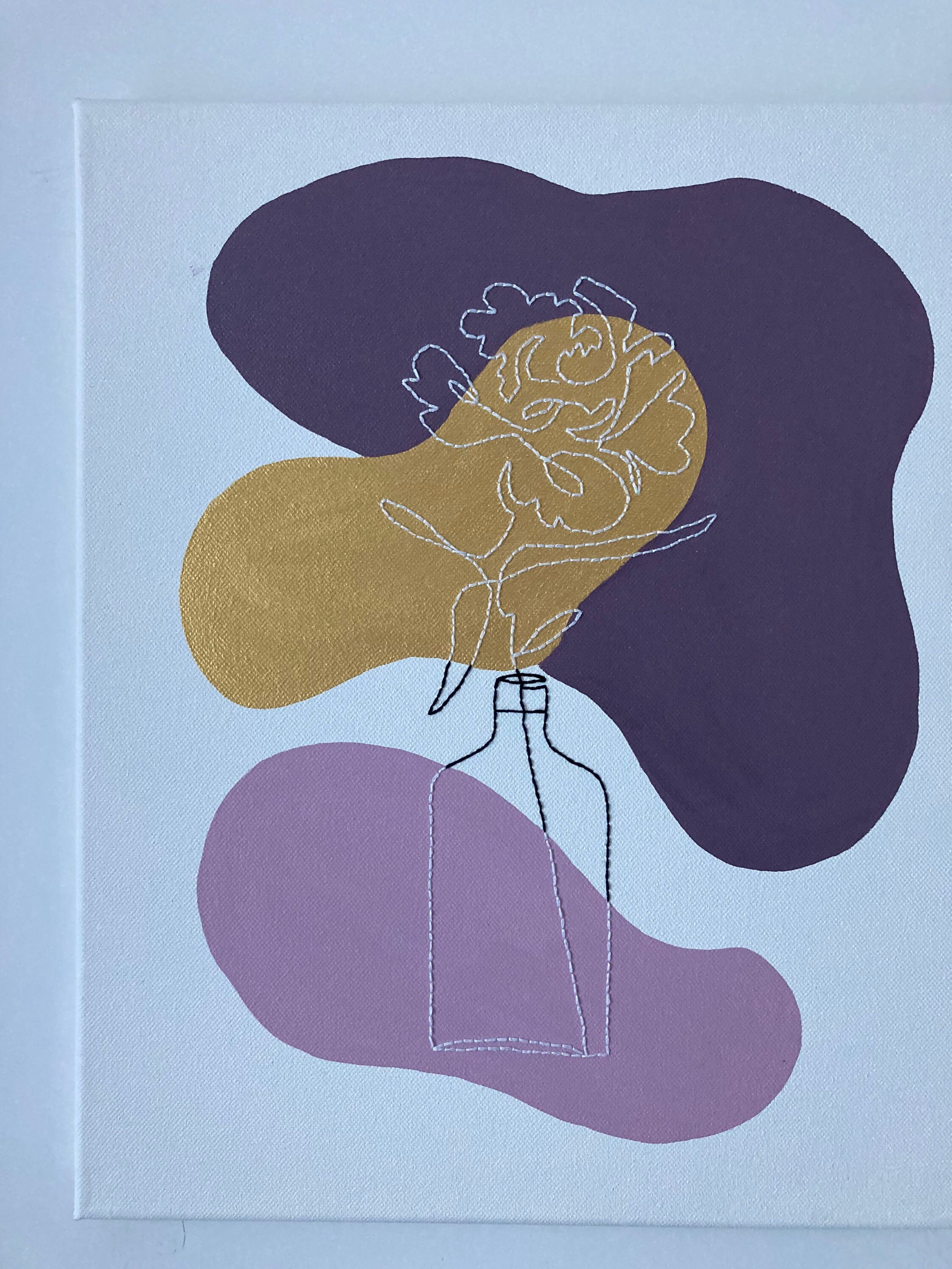 Toile Peinte et Brodée