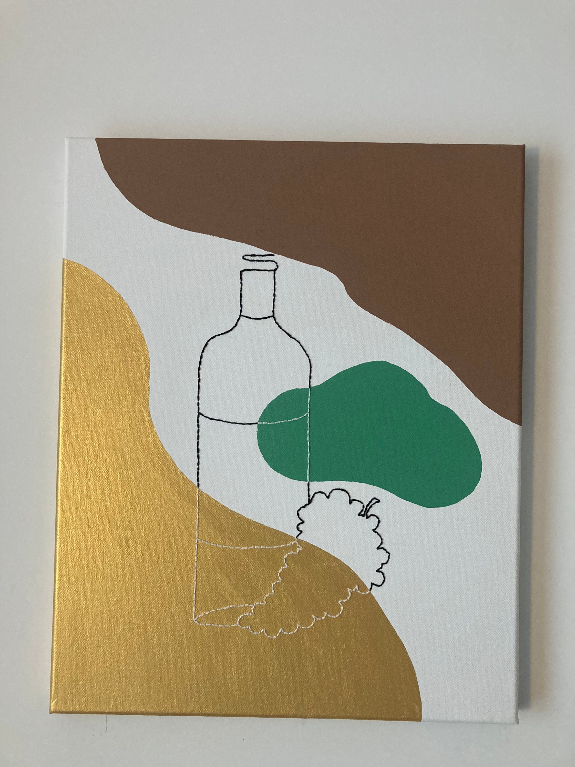 Toile Peinte et Brodée