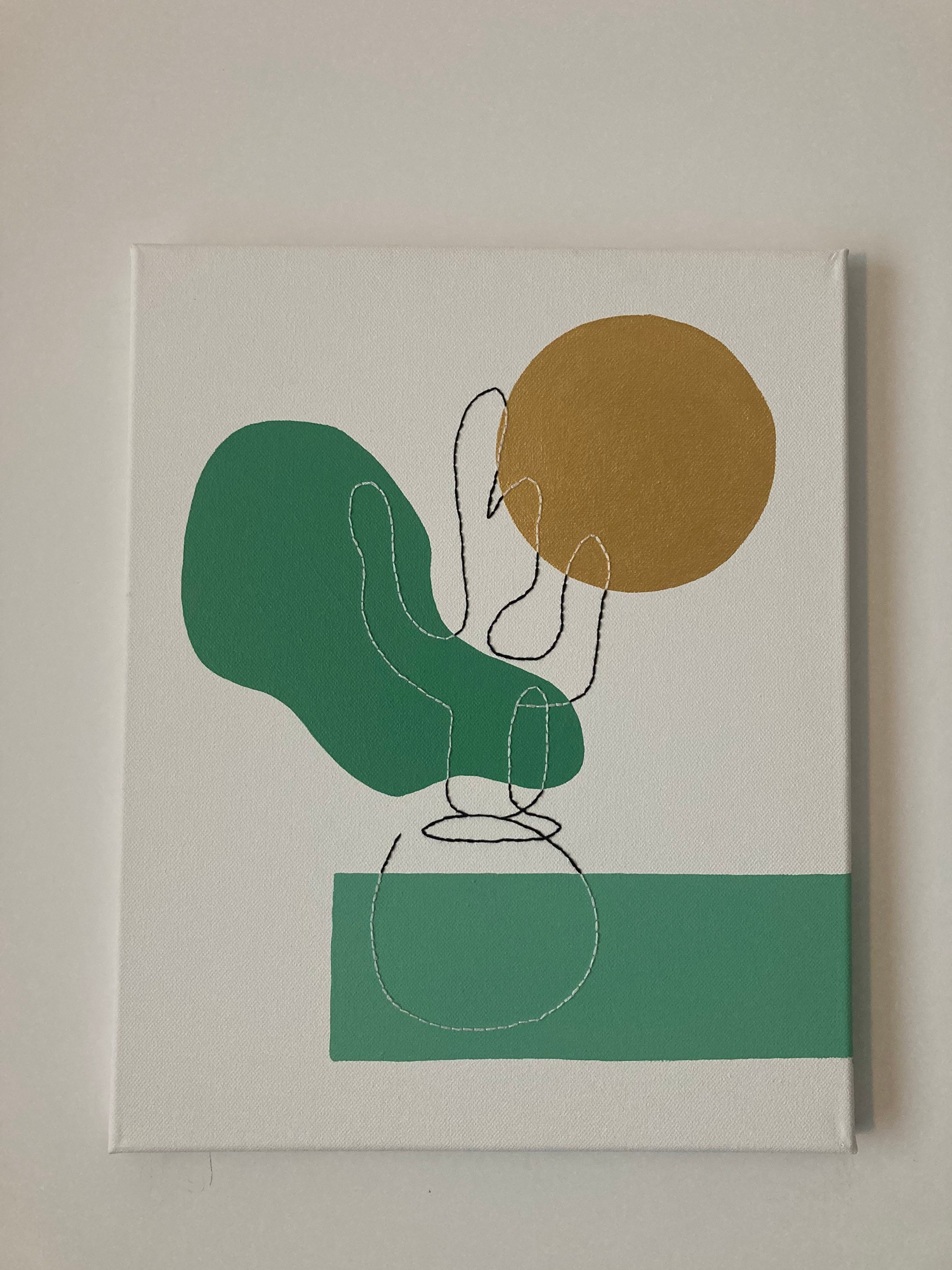 Toile Peinte et Brodée