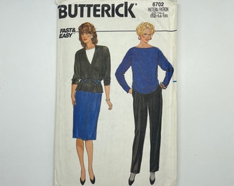 Butterick 6702 - Vintage 1980's Women's Ensemble Sewing Pattern | Size 12-16