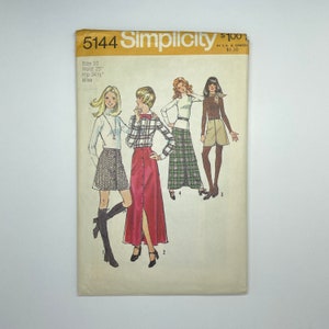 Simplicity 5144 - Vintage 1970&#39;s Women&#39;s Skirt Sewing Pattern | Size 10