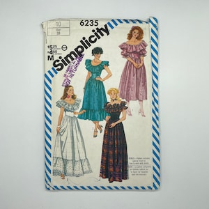 Simplicity 6325 - Vintage 1980&#39;s Women&#39;s Dress Sewing Pattern | Size 10